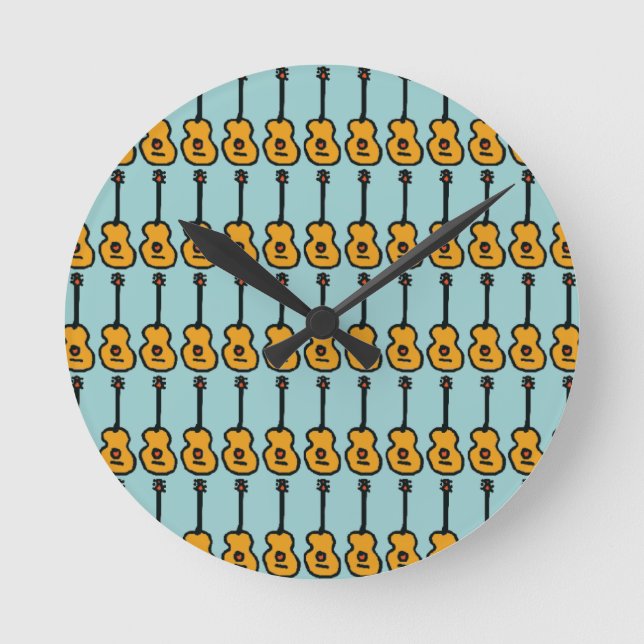 music pattern ~ violões round clock (Front)