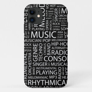 MUSIC pattern word cloud iPhone 11 Case