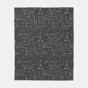 MUSIC pattern word cloud Fleece Blanket