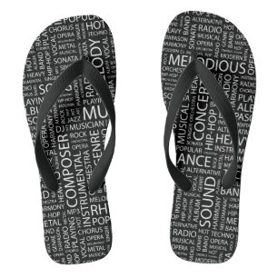MUSIC pattern word cloud Flip Flops