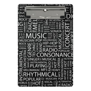 MUSIC pattern word cloud Mini Clipboard