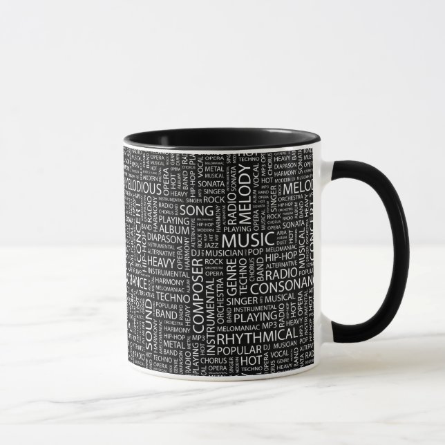 MUSIC pattern word cloud Mug (Right)