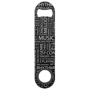 MUSIC pattern word cloud Speed Bottle Opener