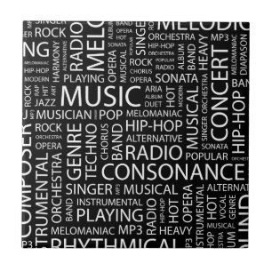 MUSIC pattern word cloud Tile