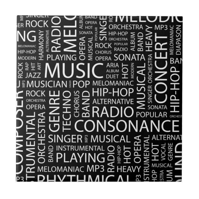 MUSIC pattern word cloud Tile (Front)