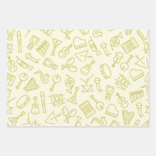 Music pattern wrapping paper sheet