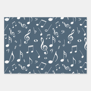 Music pattern wrapping paper sheet