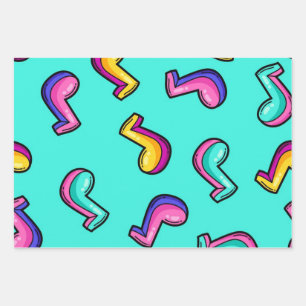 Music pattern wrapping paper sheet