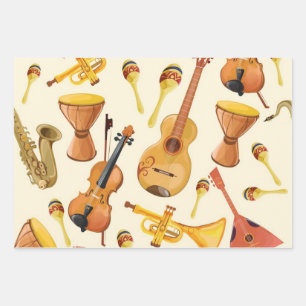Music pattern wrapping paper sheet