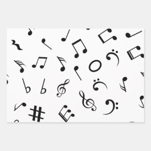 Music pattern wrapping paper sheet