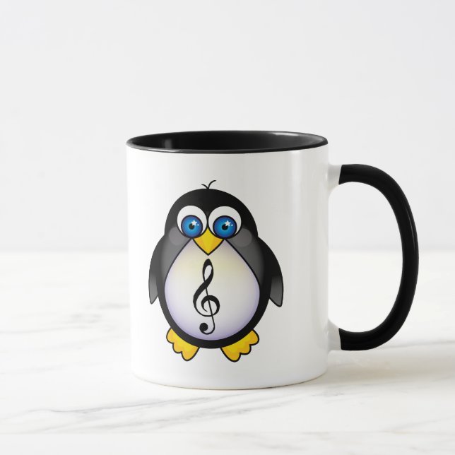 Music Penguin Treble Clef Mug (Right)