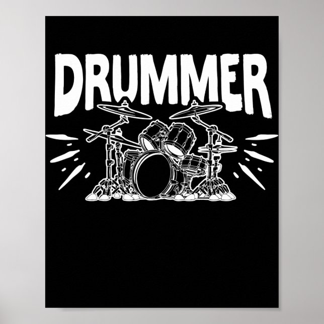 Music Percussion Teacher Drummer Set  Poster (Front)