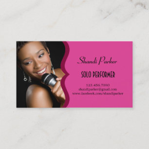 Music Performer Elegant Photo Business Card