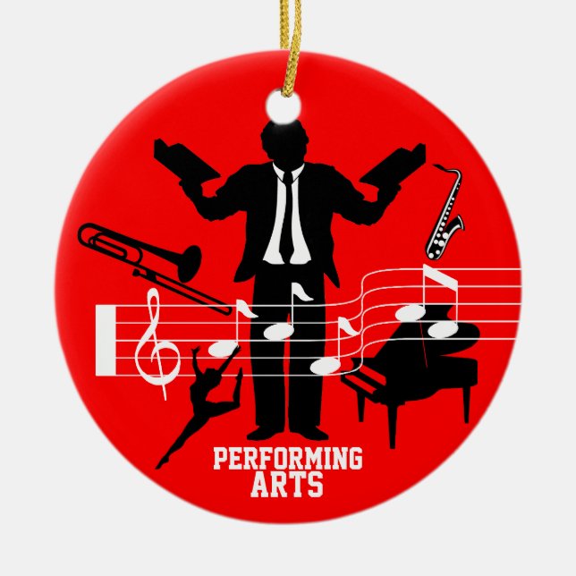 Music Performing Arts Ornament Add Photo (Front)