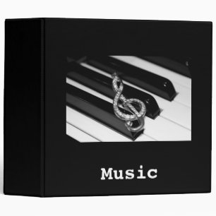 Music Piano Bar with gclef  2"8 Binder