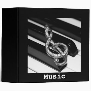 Music Piano Bar with gclef  2"8 Binder