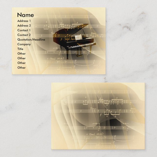 Music Piano Business Card (Front/Back)