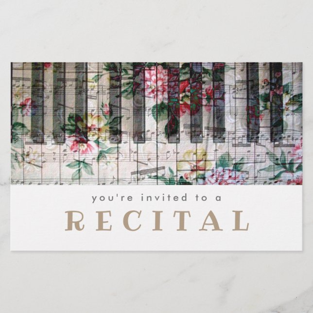 music piano floral design flyer (Front)