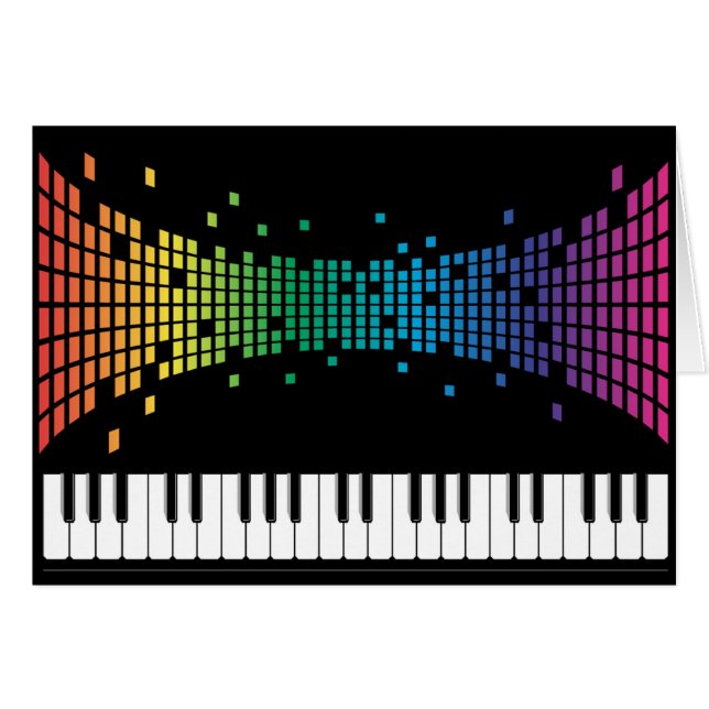 Music piano instrumental keyboard multicolored (Front Horizontal)