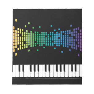 Music piano instrumental keyboard multicolored notepad