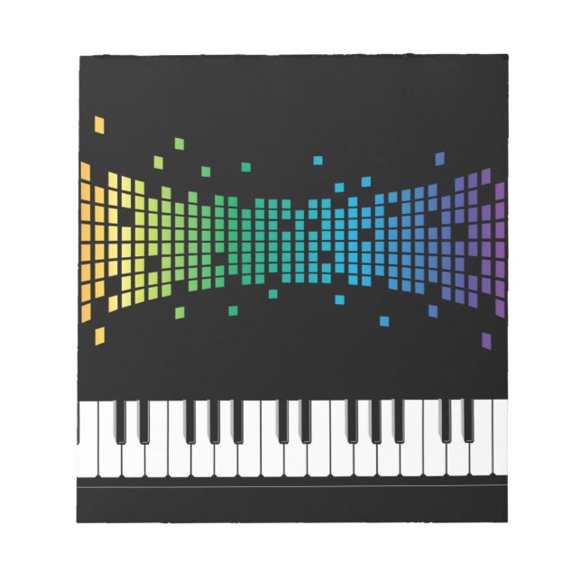 Music piano instrumental keyboard multicolored notepad (Front)