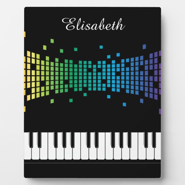 Music piano instrumental keyboard multicolored pla plaque (Front)