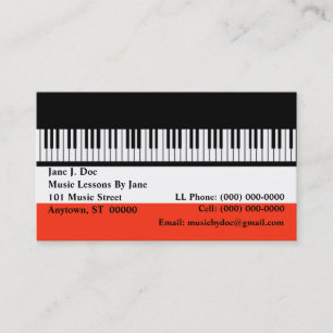 Music Piano Keyboard Keyboards organ Business Card