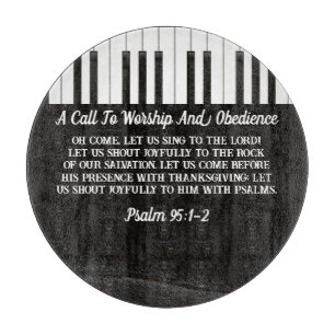 Music Piano Keys Black & White Bible Verse Cutting Board