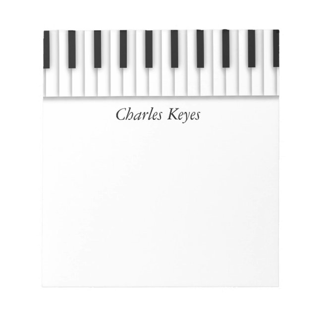 Music Piano Keys Black White Notepad (Front)