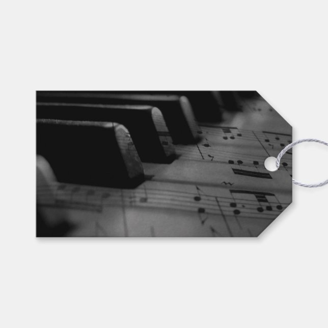  Music Piano Keys Gift Tags (Front (Horizontal))