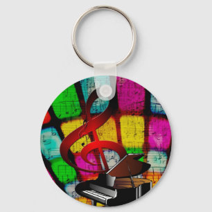 Music Piano Keys Notes Teacher Destiny Instruments Keychain