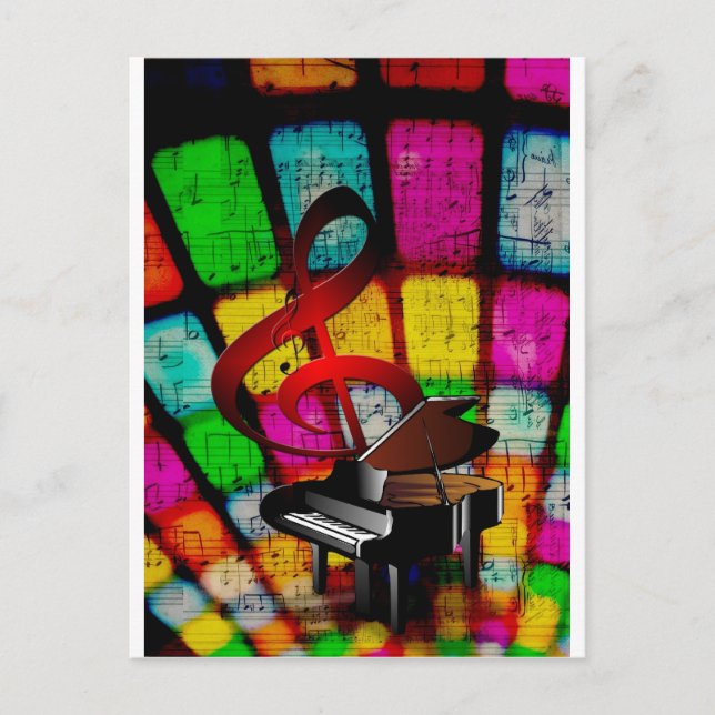 Music Piano Keys Notes Teacher Destiny Instruments Postcard (Front)