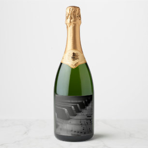  Music Piano Keys Sparkling Wine Label