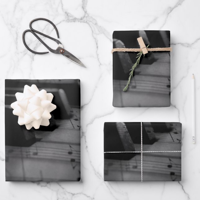  Music Piano Keys Wrapping Paper Sheet (Front)