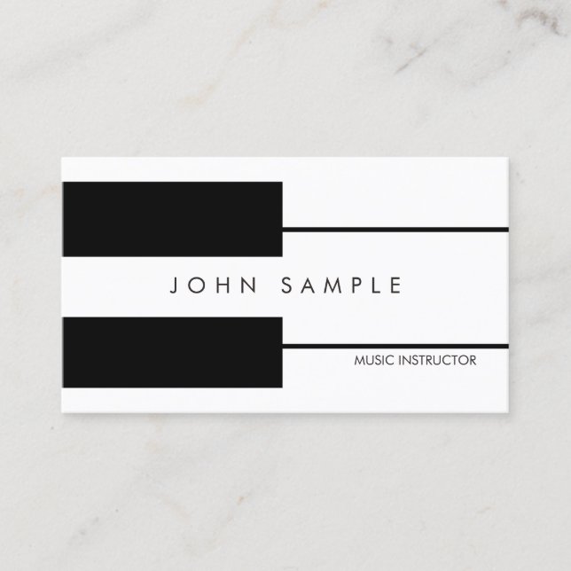 Music Piano Lessons Professional Instructor Business Card (Front)