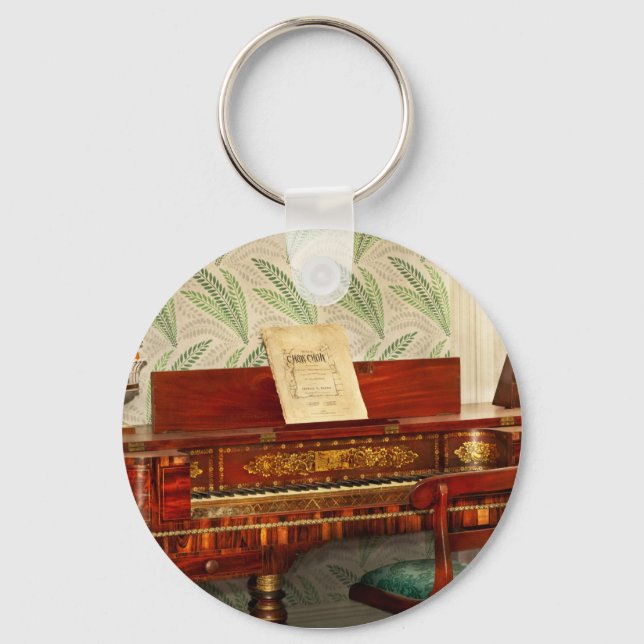 Music - Piano - Square baby grand Keychain (Front)