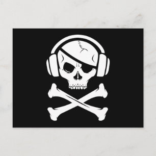 Music Pirate Piracy anti-riaa icon Postcard