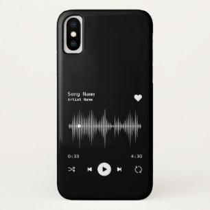 Music Player Artist and Song Personalized Black Case-Mate iPhone Case