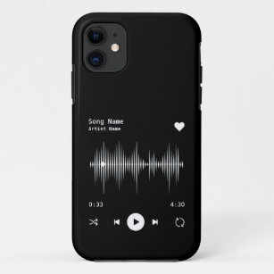 Music Player Artist and Song Personalized Black Case-Mate iPhone Case
