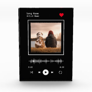 Music Player Artist and Song Personalized Photo Block