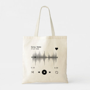 Music Player Artist and Song Personalized Tote Bag