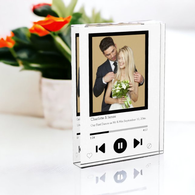 Music Player First Dance Photo Block (Music Player First Dance Photo block from Ricaso.  Add your own photograph/text. newly wed keepsake)