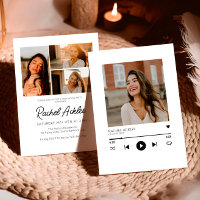 Music Player Graduation Party Invite, Photo Grad