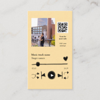 Music player personalized couple love q r code tex enclosure card