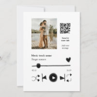 Music player personalized couple love q r code tex