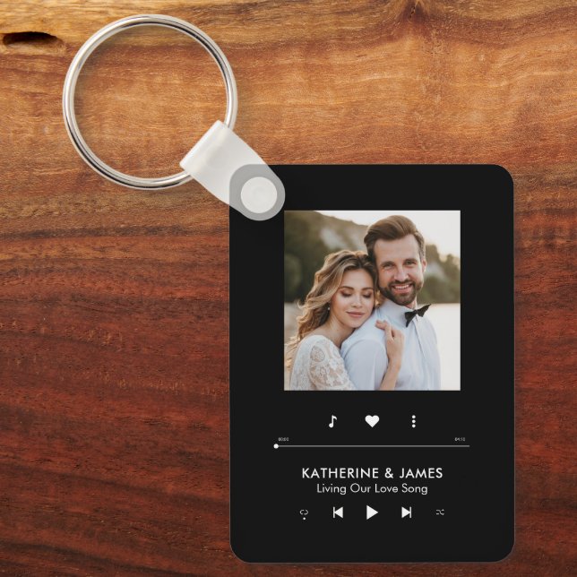 Music Player Photo Frame  Keychain (Front)