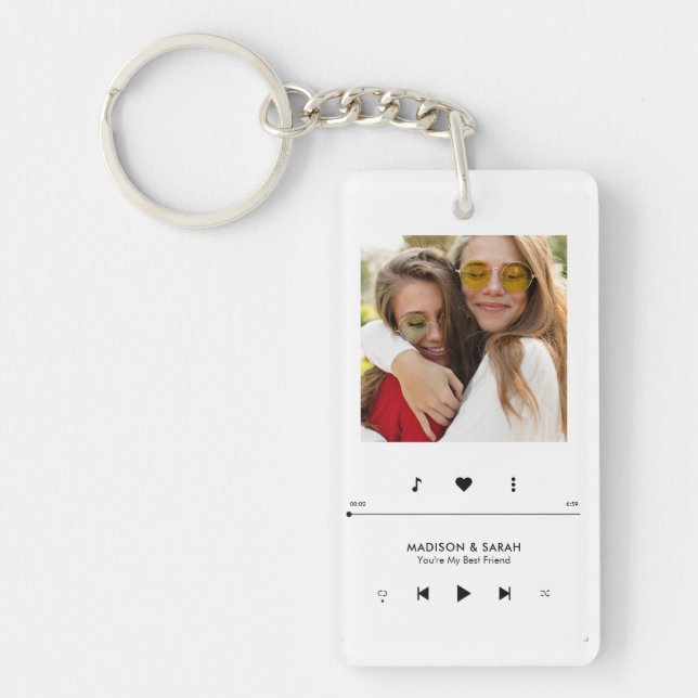 Music Player Photo Frame Personalized BFF Keychain (Devant)