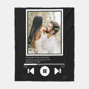 Music Player Photo Personalized Fleece Blanket