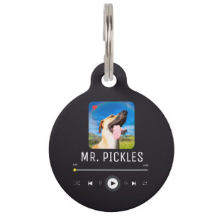Music Player Playlist Round Pet Tag