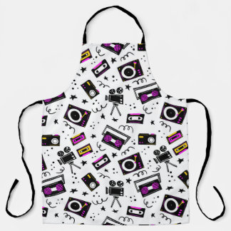 Music Player Vintage Hand Drawn Apron